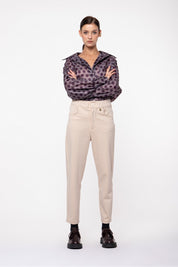 PANTS WITH ELASTIC WAISTBAND CREAM