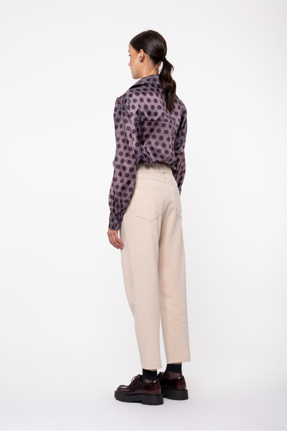 PANTS WITH ELASTIC WAISTBAND CREAM