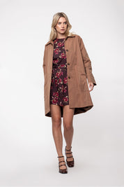 OVERSIZED PAPER TOUCH TRENCH COAT CAMEL