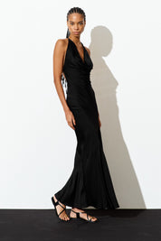 Aurora Satin Halter Dress