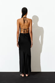 Aurora Satin Halter Dress