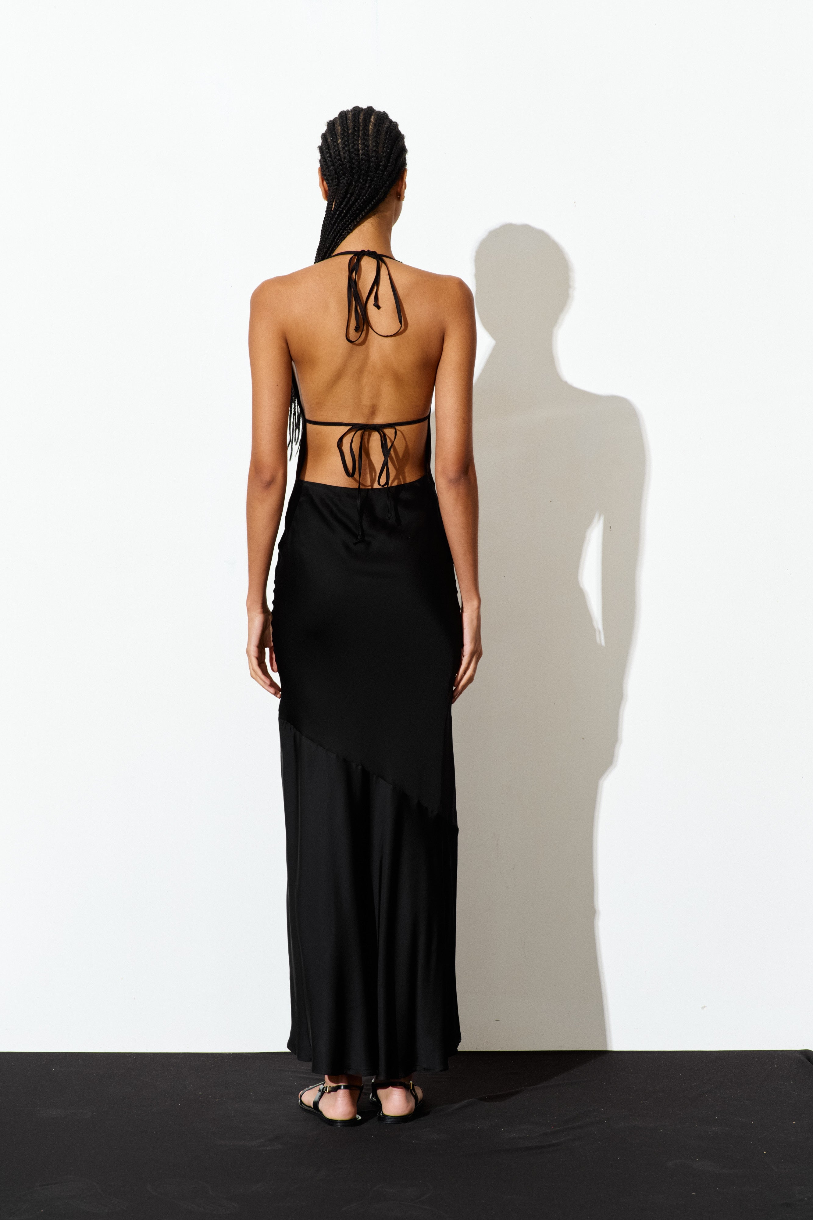 Aurora Satin Halter Dress