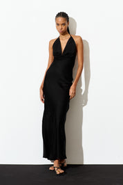 Aurora Satin Halter Dress