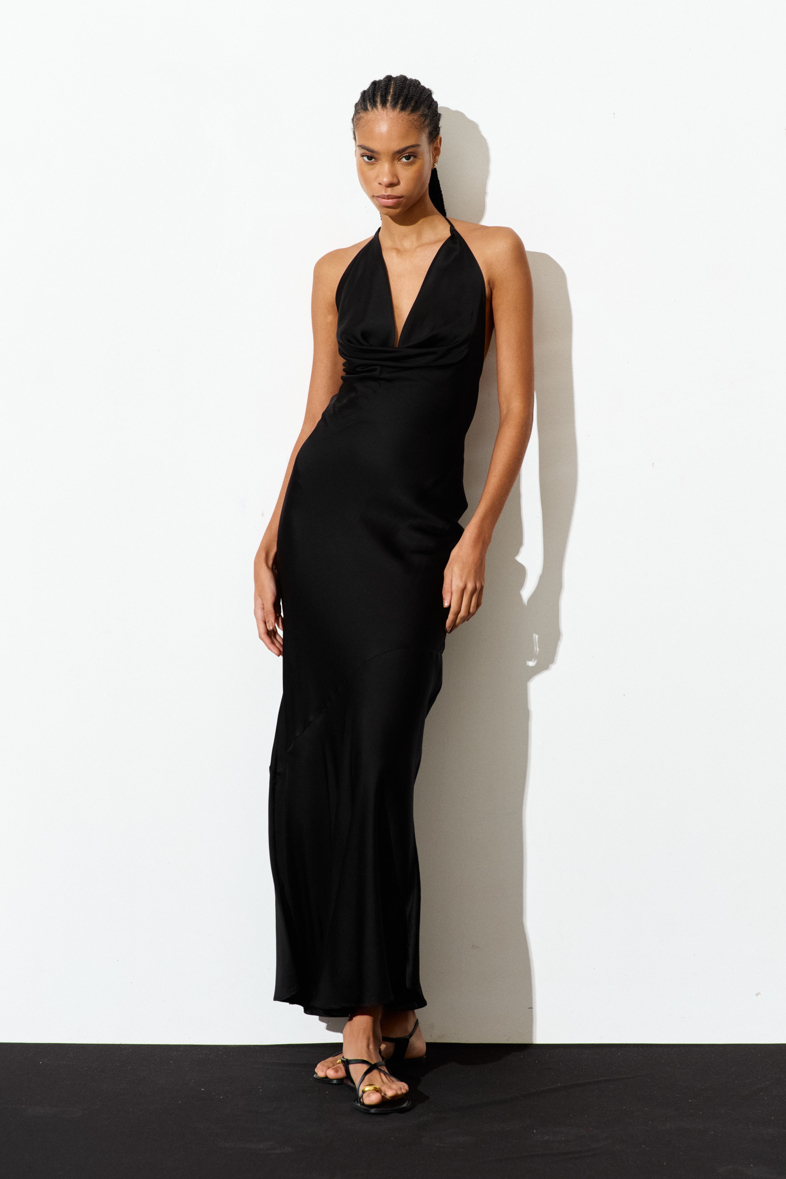 Aurora Satin Halter Dress