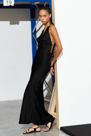 Aurora Satin Halter Dress