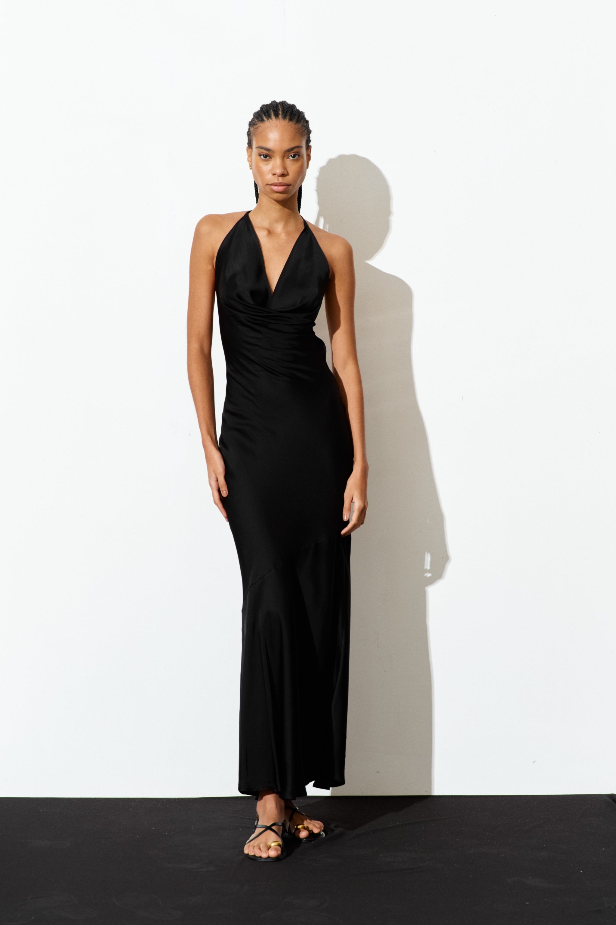 Aurora Satin Halter Dress