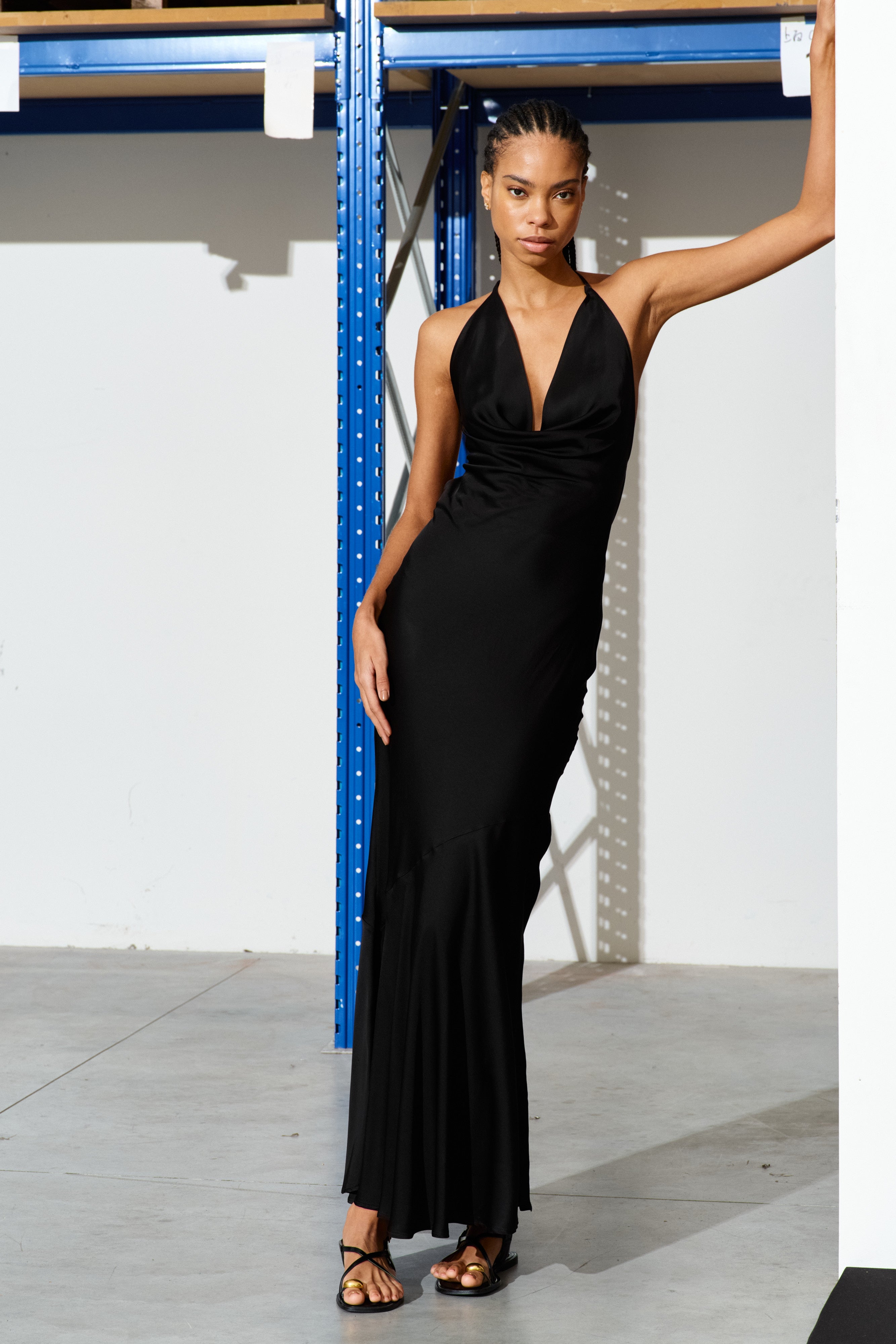 Aurora Satin Halter Dress